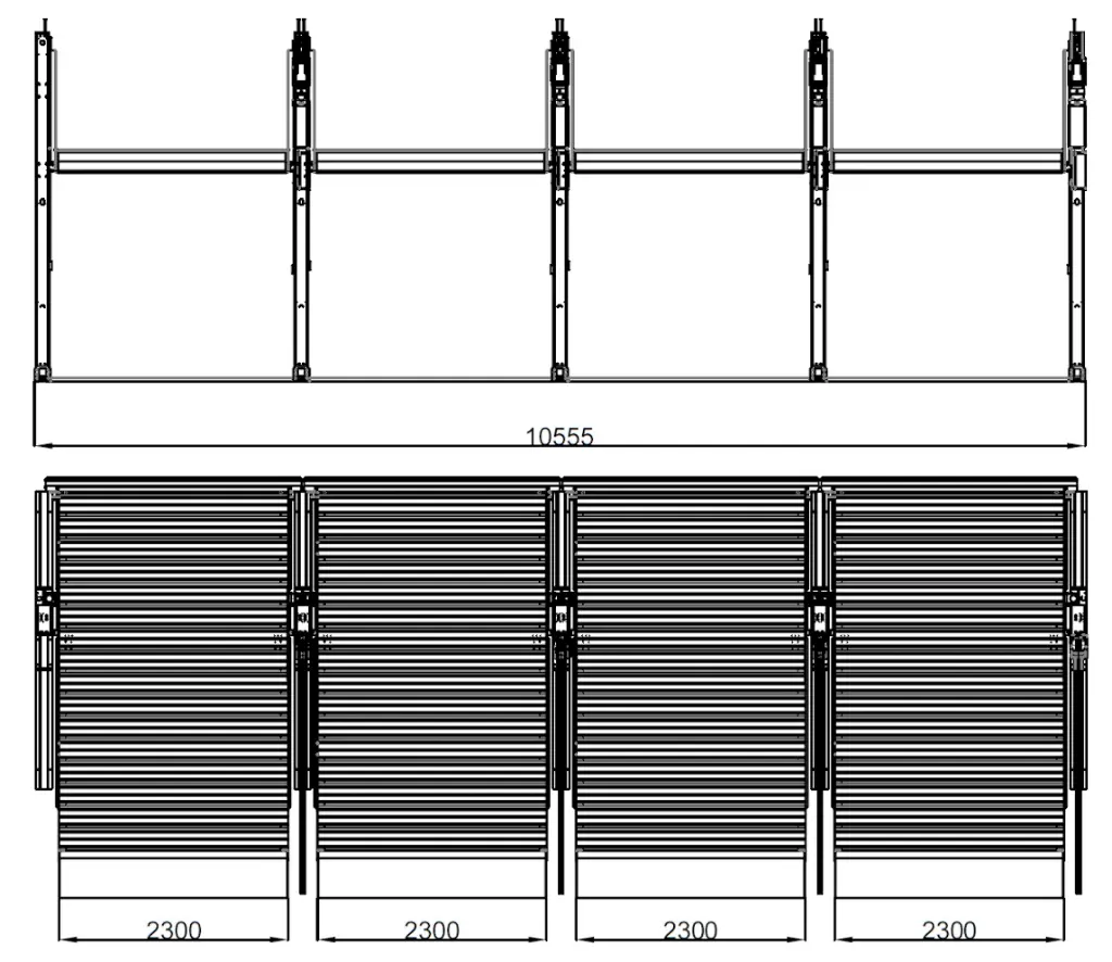 Afbeelding tekening 4 stuks gekoppelde GLP2 parkeerliften.webp